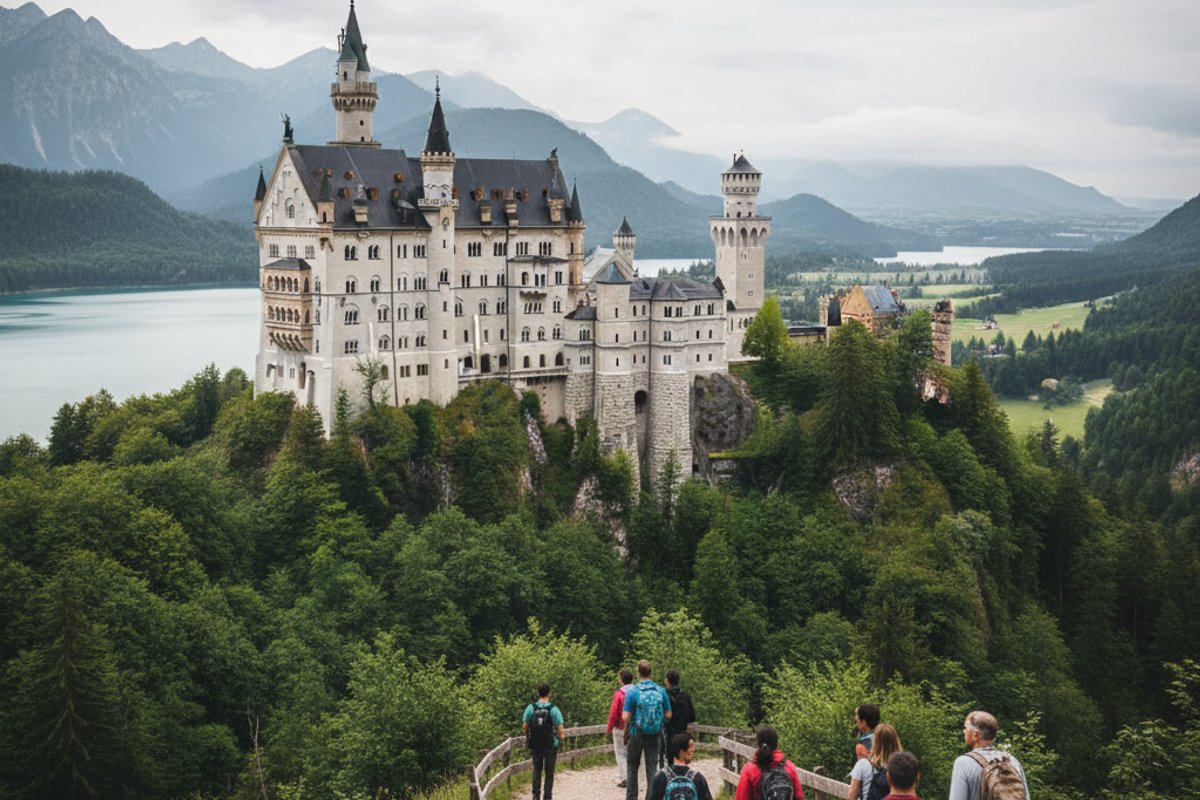 Bavarian Alps and castle scenery near Munich